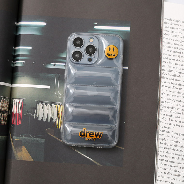 Drew Puffy Puffer Down Jacket Style New Transparent Clear Silicone TPU 14, 13, 12 iPhone Case