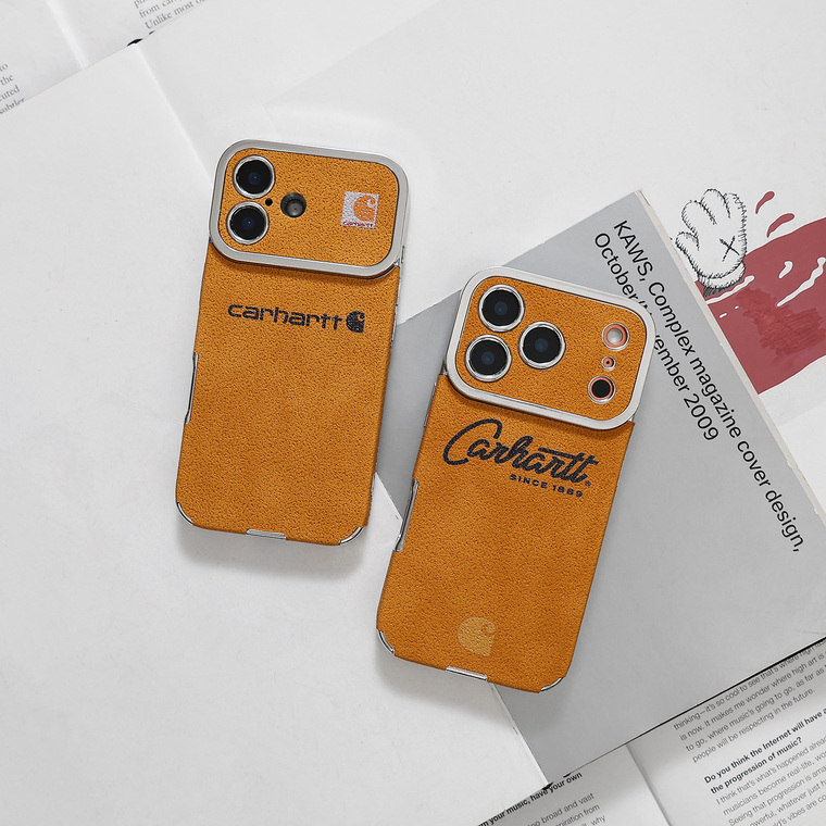 Carhartt Textured Orange Leather iPhone Case