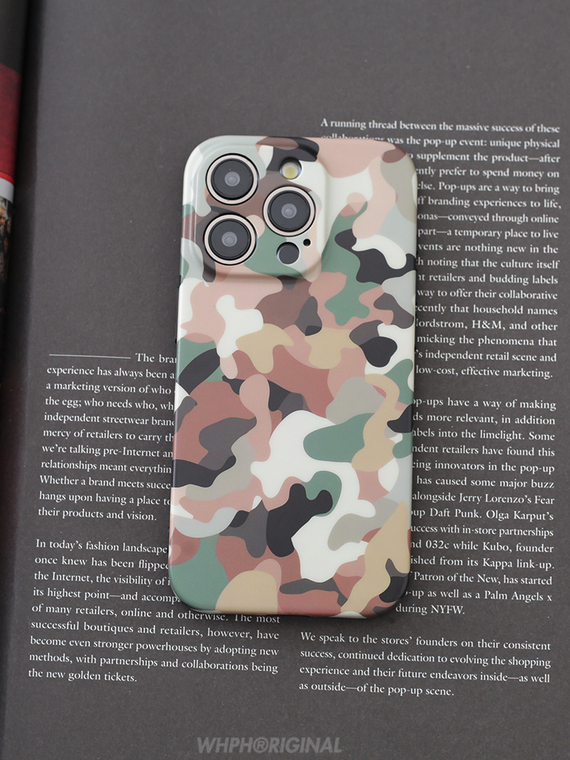 Original Camouflage Army Camera Lens Protection Matte Pro/Max 15, 14, 13, 12, 11 iPhone Case