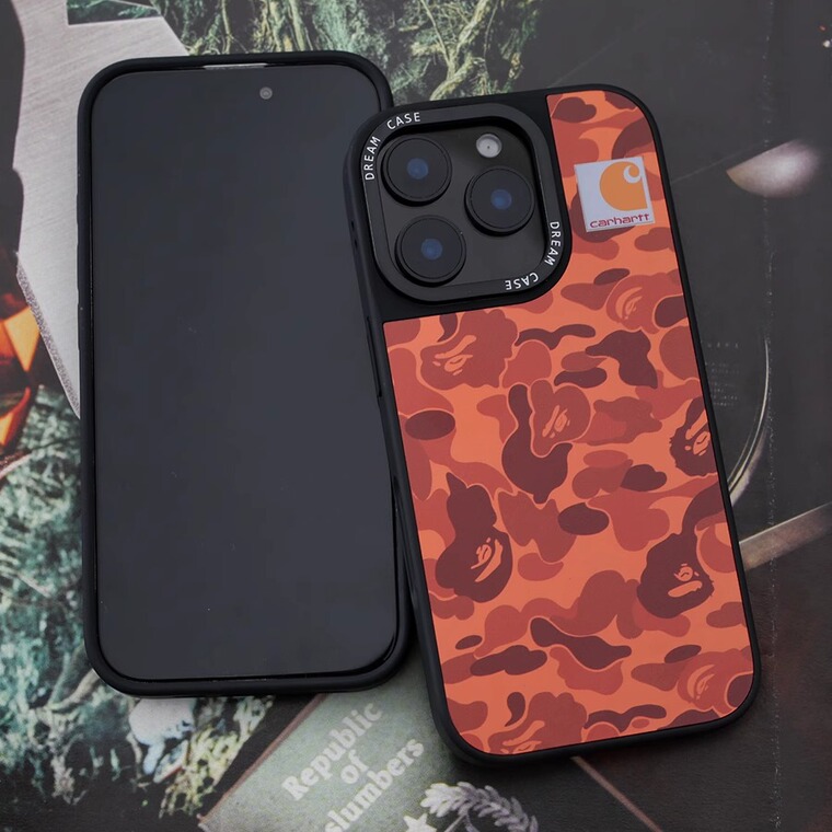 Carhartt Bape Camo Gray Orange iPhone Case