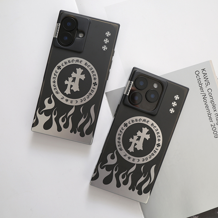 Chrome Hearts MagSafe Cross Flames iPhone Case