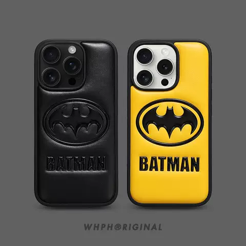 BATMAN 3D Pattern Leather iPhone Cases – Plus/Pro/Max – iPhone 16, iPhone 15, iPhone 14, iPhone 13