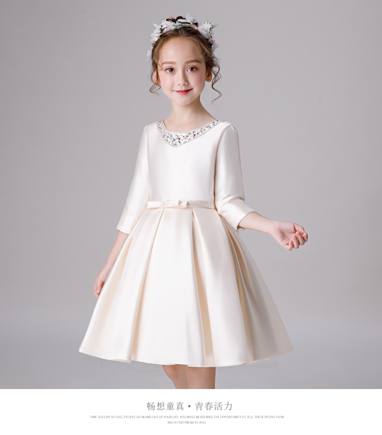 Váy cưới cho bé gái công chúa fluffy nhỏ chủ nhà buổi tối váy hoa sinh nhật catwalk piano biểu diễn mùa đông quần áo trẻ em nam