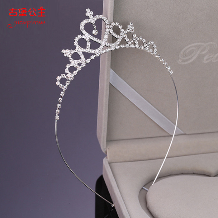 Crown Headwear Children's Water Drill Girl Hair Accessories Hair Stirrup Hoop Inlaid Drilling Princess Birthday Crown Show Accessories