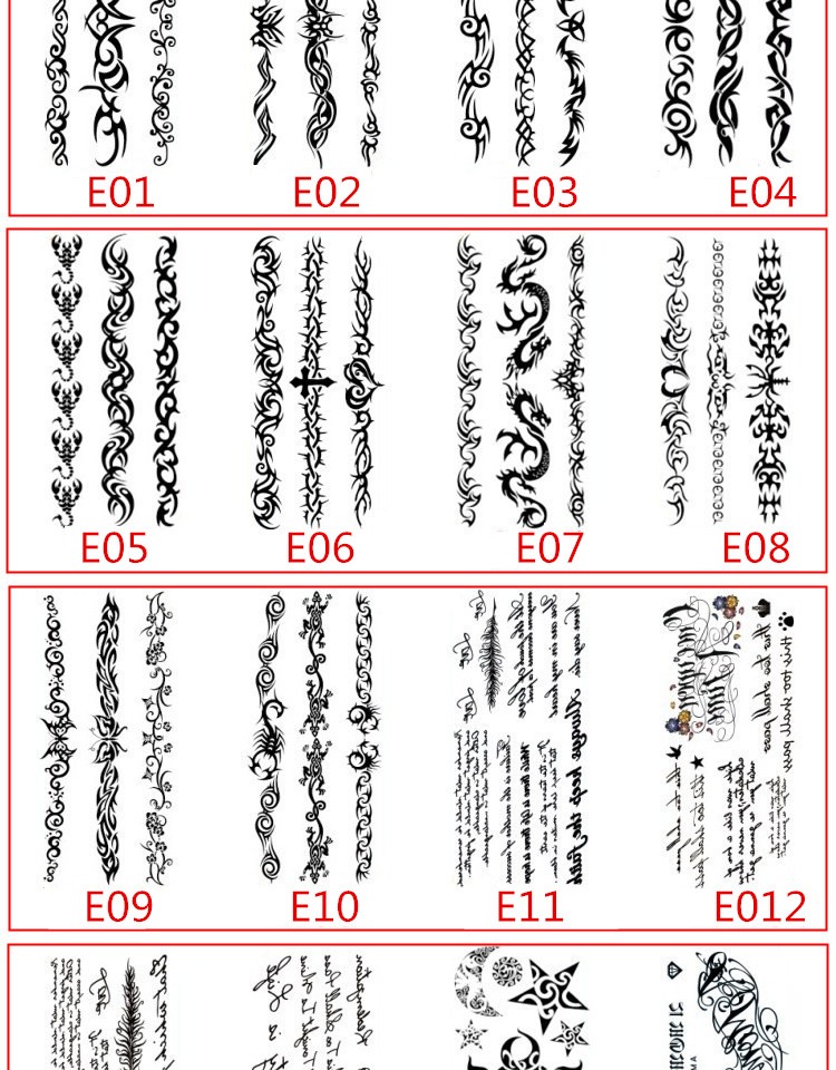 Totem hình xăm dán không thấm nước kéo dài nam và nữ hoa cánh tay mô phỏng sói rồng hổ bọ cạp cơ thể sơn hình xăm dán hình xăm dán chữ