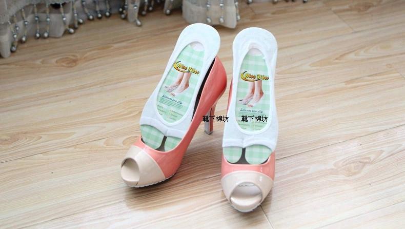 3 cặp miệng cá vớ vô hình nữ sợi tre vớ thuyền cotton nông miệng non-slip silicone mùa xuân và mùa hè ngón chân mỏng triều