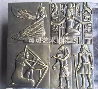 Sand rock TV background wall brick Sand rock plate Cultural stone relief resin brick Sand rock imitation copper Egyptian board