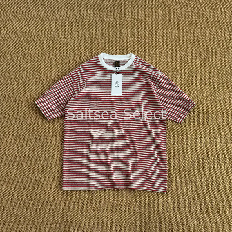 Jiaxing In-Stock Batoner X Wild Tailor Ochiwata Japanese Striped Short-Sleeve T-Shirt 26Ss