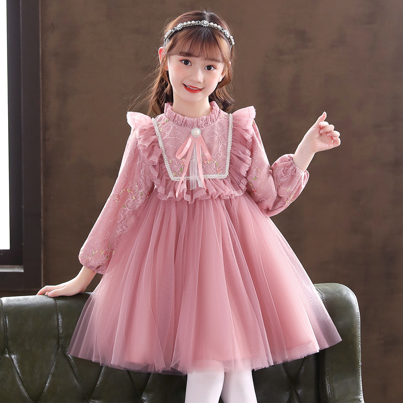 Girls Academy Wind Dress Fall 2022 New Internet Red Foreign Pie Princess Dresses Long Sleeve Children Spring Dress Dresses