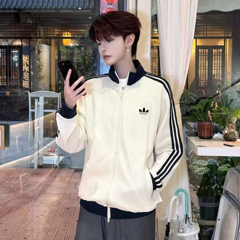 Ole Cardigan Sweatshirt for Men and Women, Stand-Up Collar, Zipper, Embroidered Sports Jacket, Three Stripes, Loose, Fashionable, Versatile Jacket, Trendy Ole Cardigan Sweatshirt for Men and Women, Stand-Up Collar, Zipper, Embroidered Sports Jacket, Three Stripes, Loose, Fashionable, Versatile Jacket, Trendy