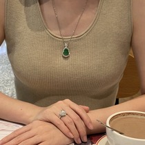 Natural jadeite gourd jade pendant 18k gold inlaid with Myanmar Buddha Necklace Ring