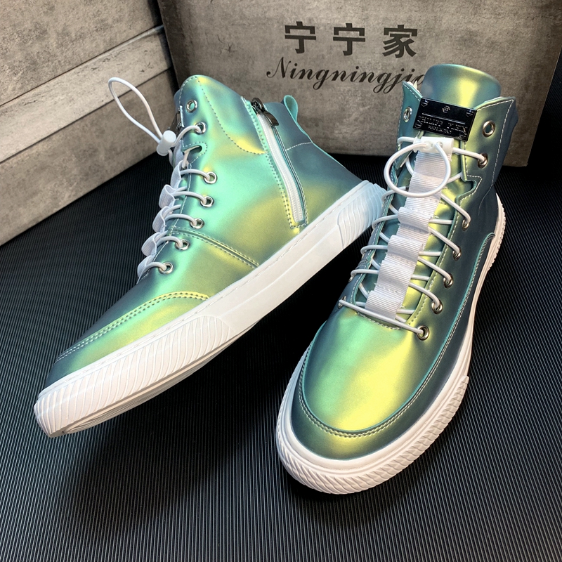 Men's shoes 2022 new autumn breathable high-top sneakers Korean version trendy all-match sports casual white shoes men's trendy shoes