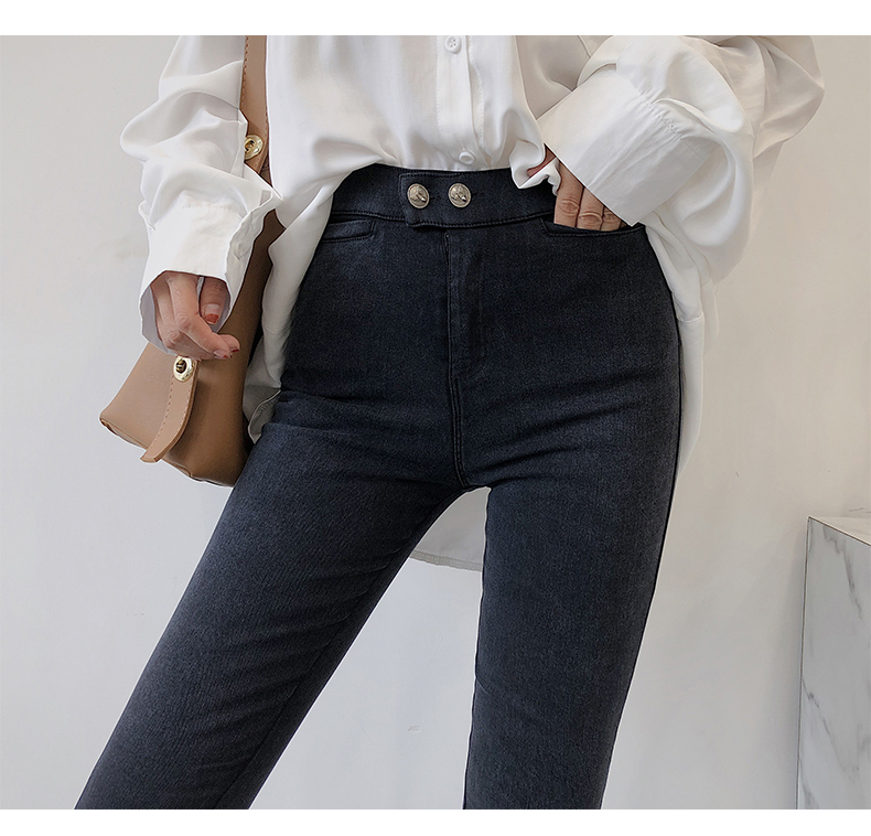 Quần màu đen ma thuật cộng với quần legging nhung nữ 2018 mới chân mèo bút chì quần ấm quần mùa thu đông quan ao nu