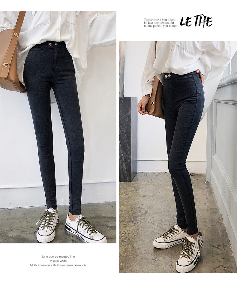 Quần màu đen ma thuật cộng với quần legging nhung nữ 2018 mới chân mèo bút chì quần ấm quần mùa thu đông quan ao nu