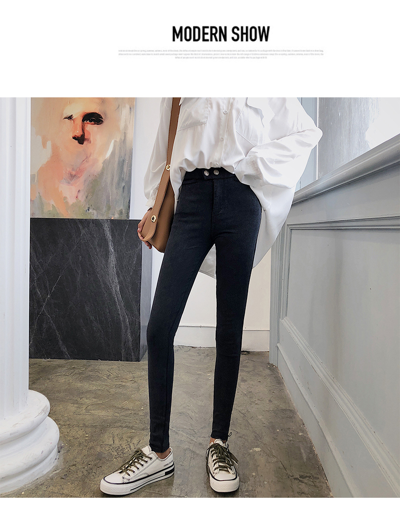 Quần màu đen ma thuật cộng với quần legging nhung nữ 2018 mới chân mèo bút chì quần ấm quần mùa thu đông quan ao nu