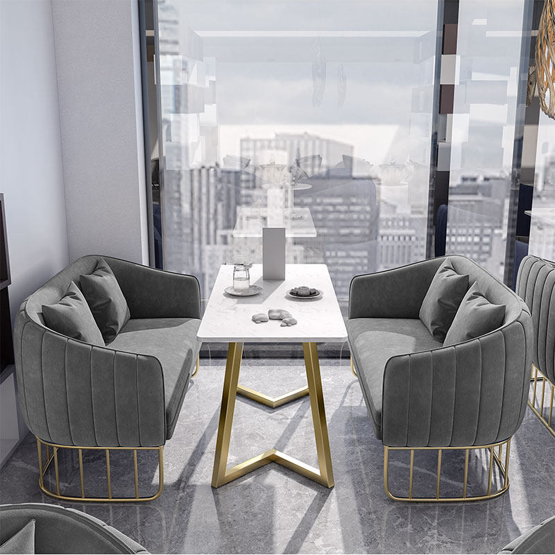 Nordic Light Extravagant Single Double Cloth Art Sofa Cassette Combined Dessert Shop Office Coffee Casual guest sofa table and chairs