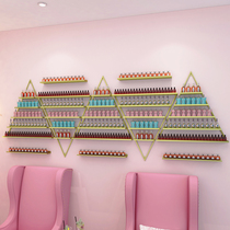 Nail art shelf display frame wall hanging net red wrought iron nail polish rack triangle wall placed nail polish glue shelf