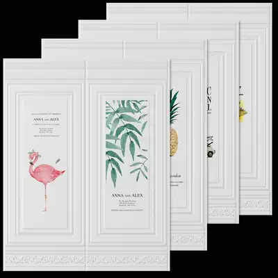 Self-adhesive 3D three-dimensional wall sticker wallpaper bedroom warm Nordic ins room layout wall decoration waterproof wall skirt