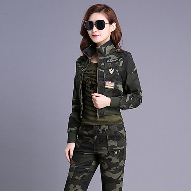 Spring Autumn Season New Camouflan Clothing Three Sets Of Water Soldiers Dance Dress Combat Training Clothing Outdoor High Waist Elastic Cotton Military Fans Short
