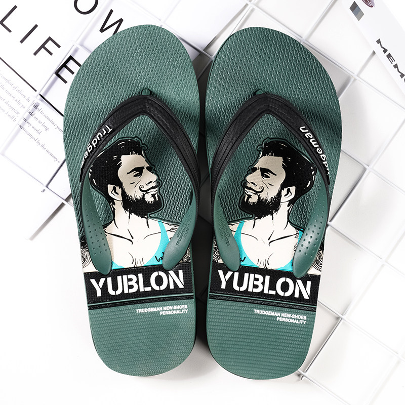 Men's flip flops 2021 summer new trend all-match flip flops non-slip personality outdoor wear-resistant beach sandals