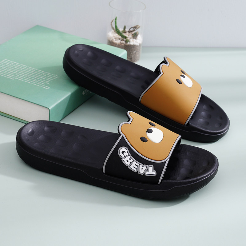 Slippers men's fashion wear 2021 spring new style personality non-slip household one word slippers men's casual home sandals and slippers