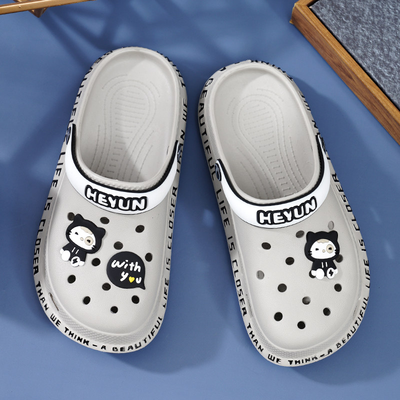 Men Cave Dongle Shoes 2021 Summer New Personality Non-slip Beach Shoes Outside Wearing Thick Underhead Nurse Baotou Sandals Slippers