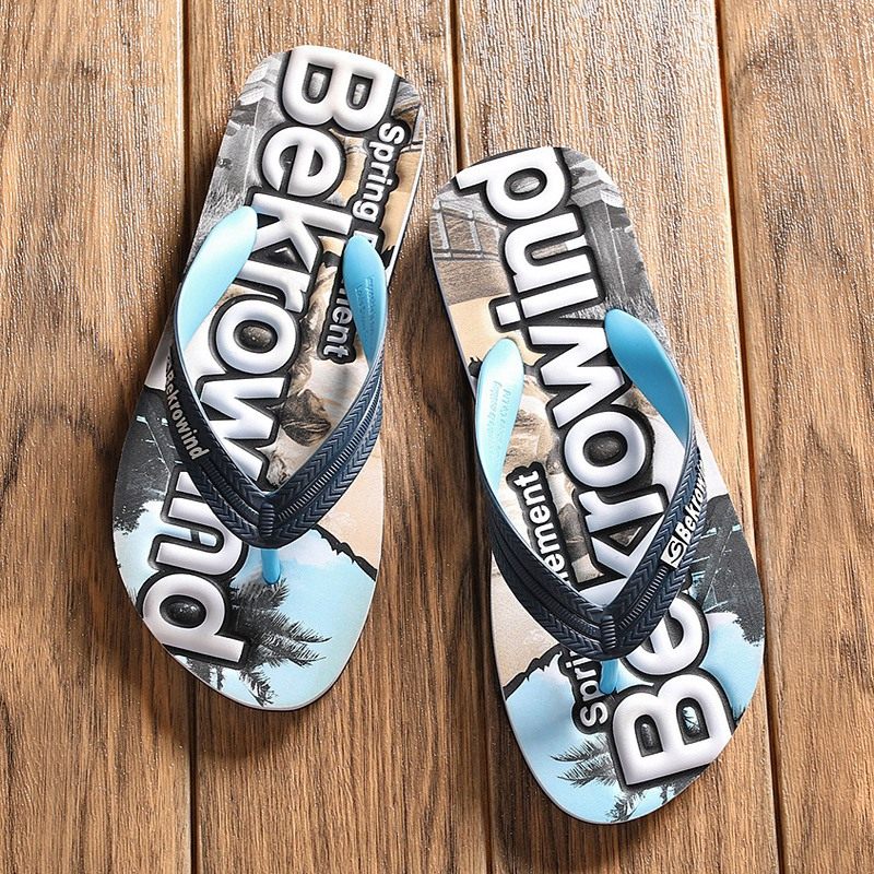 2020 new slippers men's summer fashion outwear Korean version trends 100 hitch herringbone drag non-slip personality beach sandals sandals shoes
