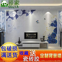 Tile TV background wall relief matte 3D stereo living room Modern Chinese film and television wall Tile mural microcrystalline stone