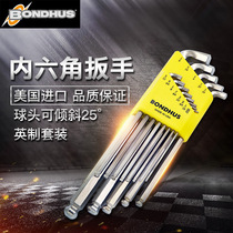 American Burton BONDHUS Inch lengthened ball head hexagon wrench set short tail hexagon imported tools