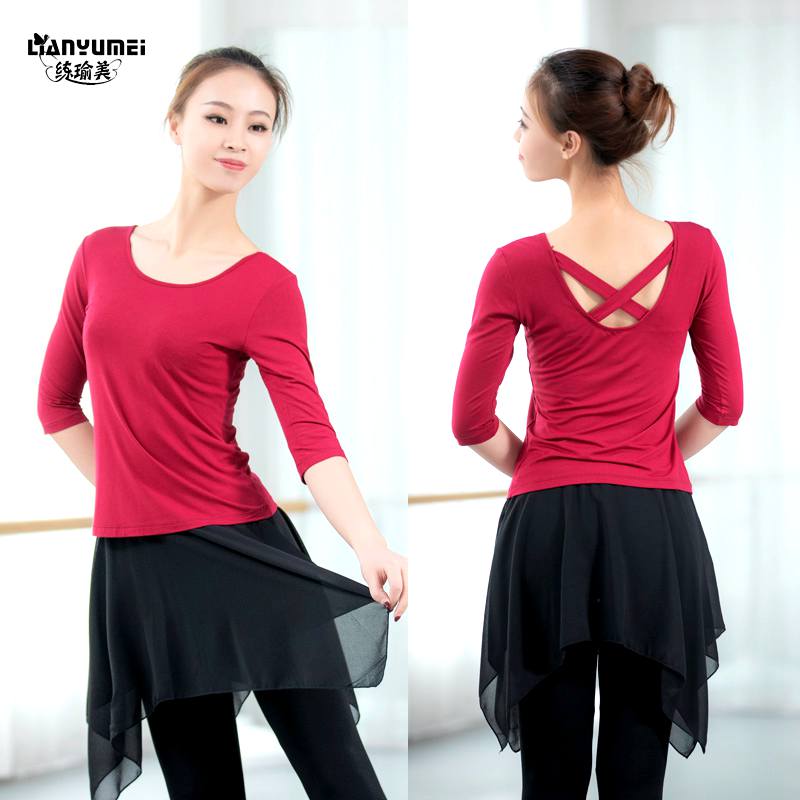 Dance practice dress top Female adult Latin modern dance Modell slim body teacher Kixun Classical ethnic