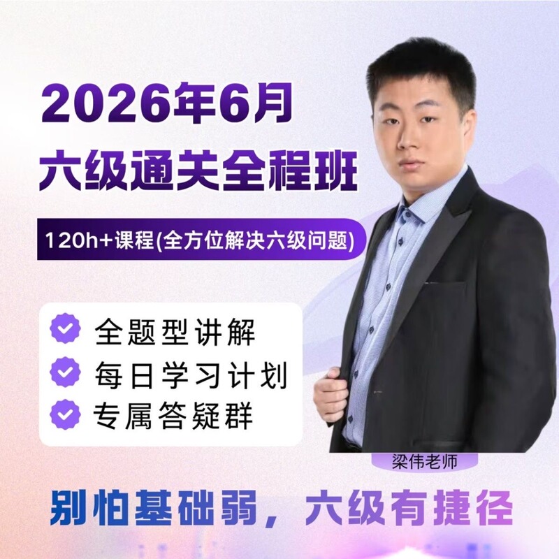 June 26Th: Complete Course for Passing the College English Level 4 Exam (Teacher Liang Wei) - Watch the Playback for Further Study