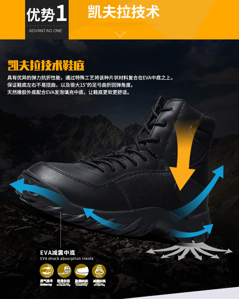 Boots militaires pour homme en cuir - Ref 1402023 Image 10