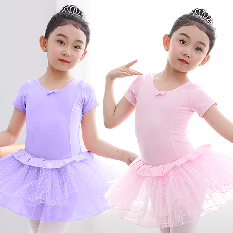 Jehilo Toddler Children Dance Costumes Short Sleeve Girl Girl Practice The Summer Test Ballet Dresses Dress Performance Out