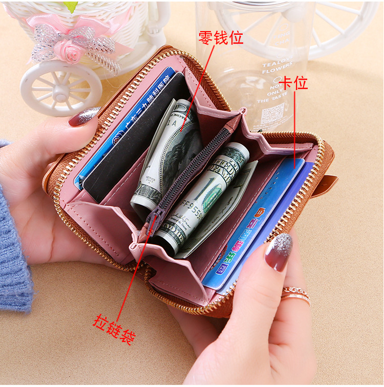 Phiên bản tiếng Hàn mới của ví nhỏ nữ dây kéo ngắn khóa nhỏ ví tiền xu nhỏ ví sinh viên - Ví tiền ví coach nam