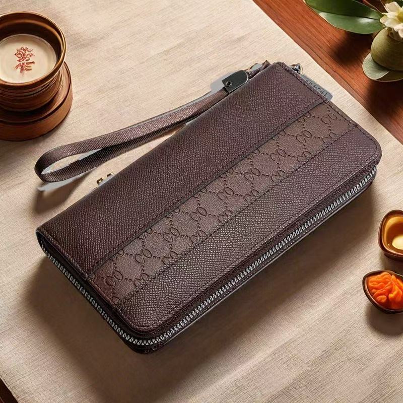 Men's Long Wallet with Zipper, Large Capacity Phone Bag, Multifunctional Clutch Wallet