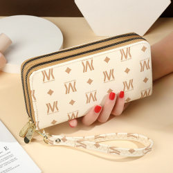 Wallet for Women, Long Style, 2026 New Model, European and American Fashion, Large Capacity, Double Zipper, Phone Pouch, Printed Wristlet Clutch for Women