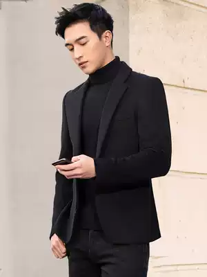 Autumn and winter thickened woolen suit jacket men's casual small suit slim Korean version of Chao Nizi top single piece