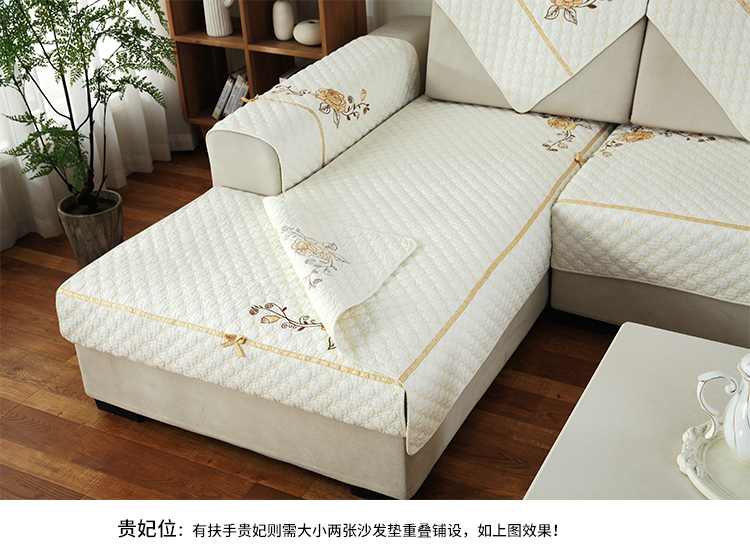 Cotton đệm vải đơn giản hiện đại rắn gỗ đệm bông chống trượt bốn mùa phổ quát sofa bìa khăn bao gồm tất cả - Ghế đệm / đệm Sofa tấm trải ghế sofa