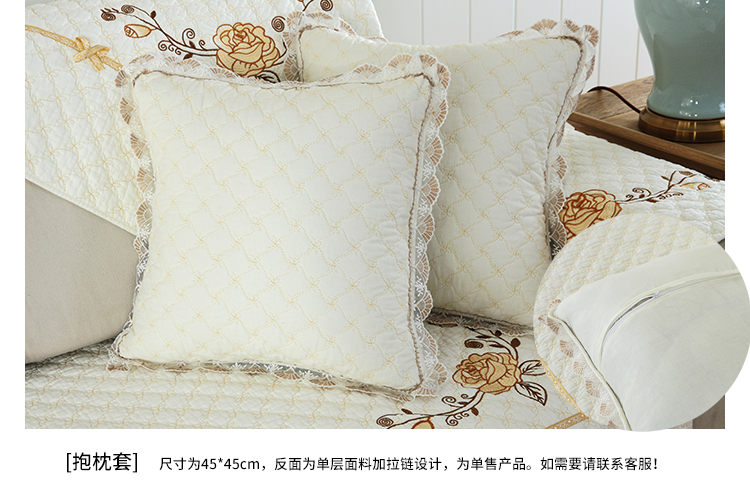 Cotton đệm vải đơn giản hiện đại rắn gỗ đệm bông chống trượt bốn mùa phổ quát sofa bìa khăn bao gồm tất cả - Ghế đệm / đệm Sofa tấm trải ghế sofa