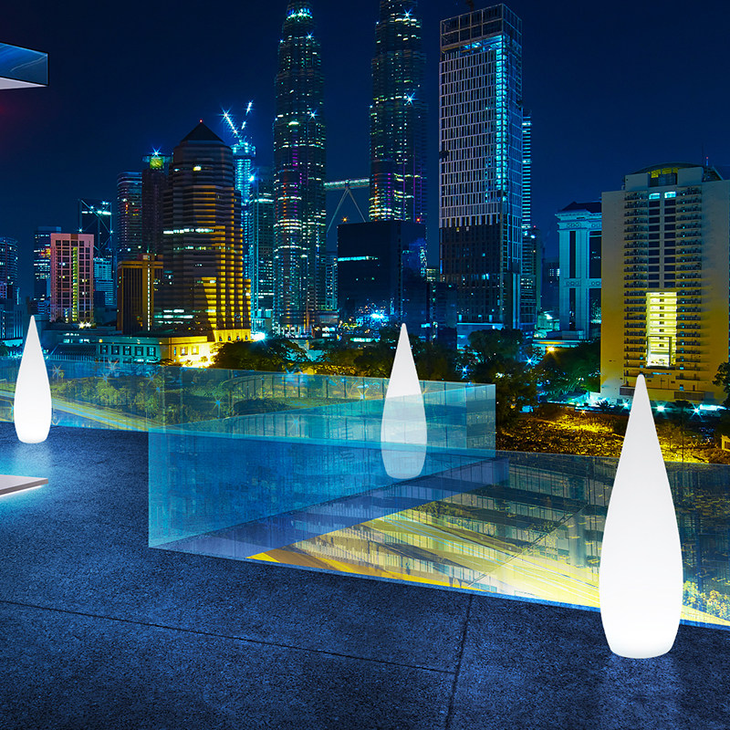 Luminous Water Drop Lamp Outdoor courtyard lamp outdoor Nordic hotel Living room Lead Road Decorative lamp Solar floor lamp