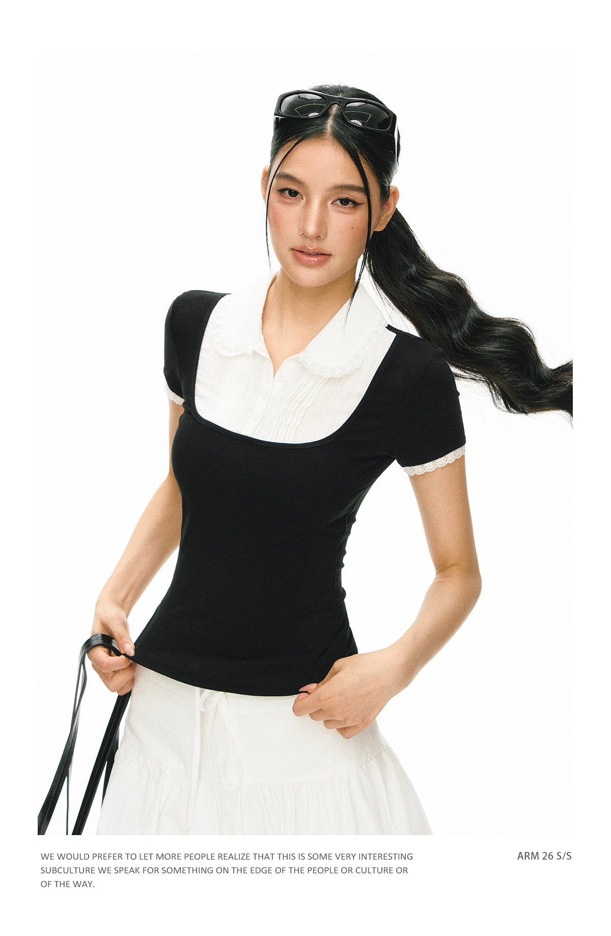 ARISEISM Slim Fit Turn-Down Collar Tee