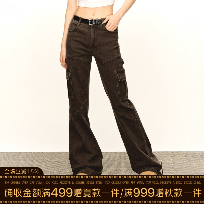 Ariseism American Retro Multi-Pocket Low-Waist Casual Cargo Pants for Women, New Autumn Long Pants Ariseism American Retro Multi-Pocket Low-Waist Casual Cargo Pants for Women, New Autumn Long Pants