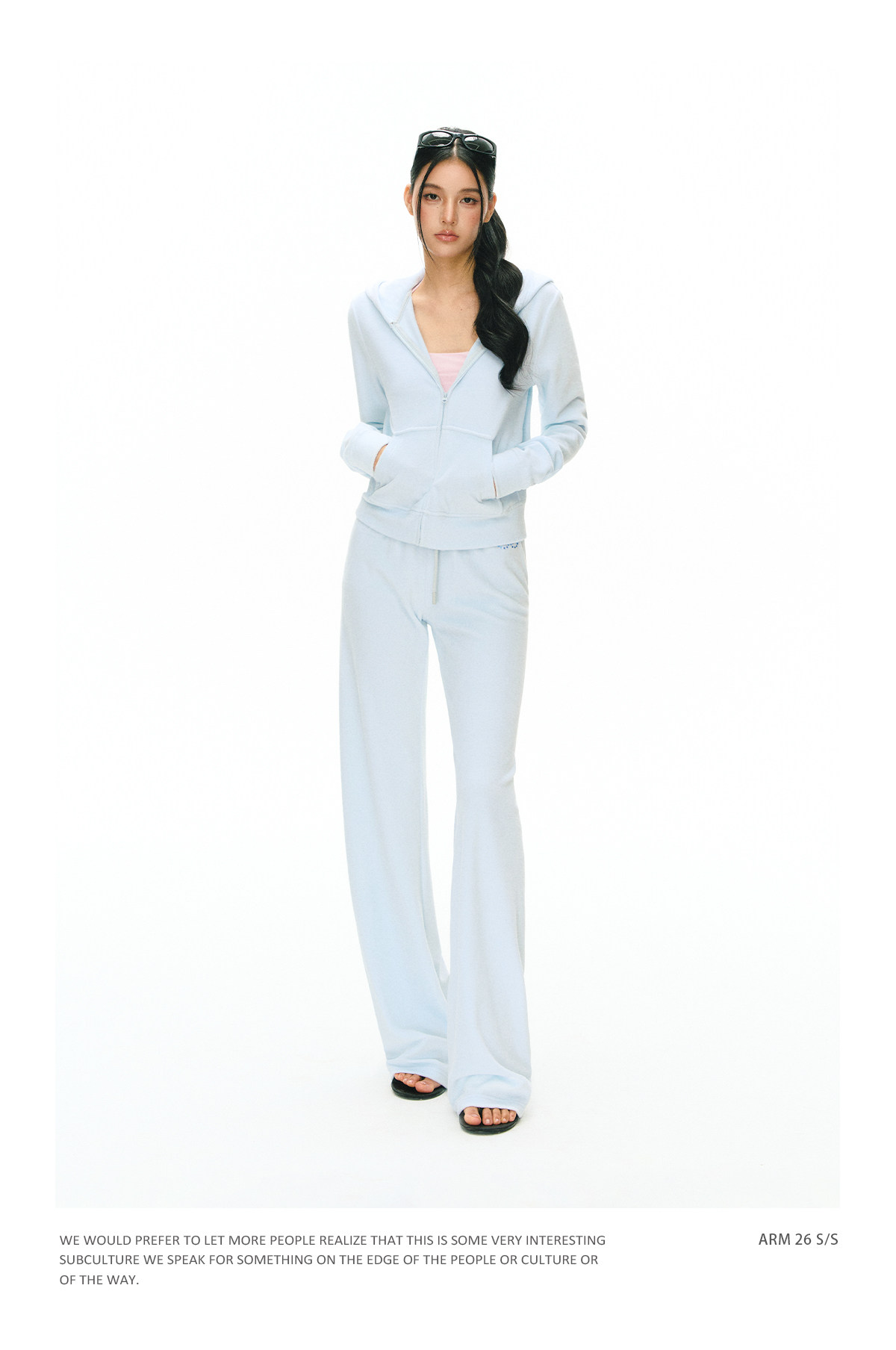 ARISEISM Zip-Up Cropped Sweatshirt Set