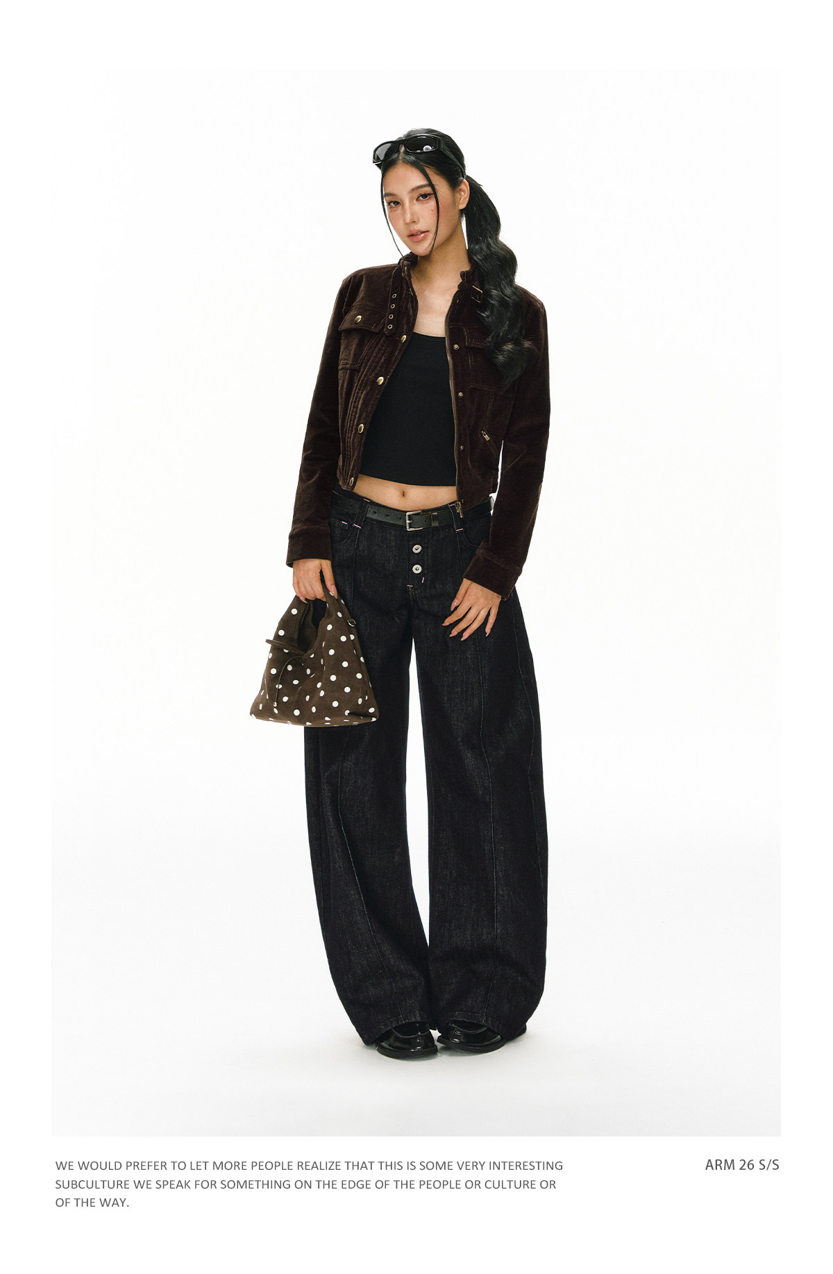 ARISEISM Retro Low-Rise Wide-Leg Jeans
