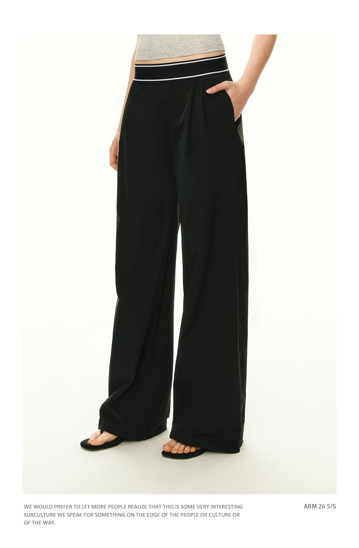 ARISEISM Low-Rise Loose Wide-Leg Trousers