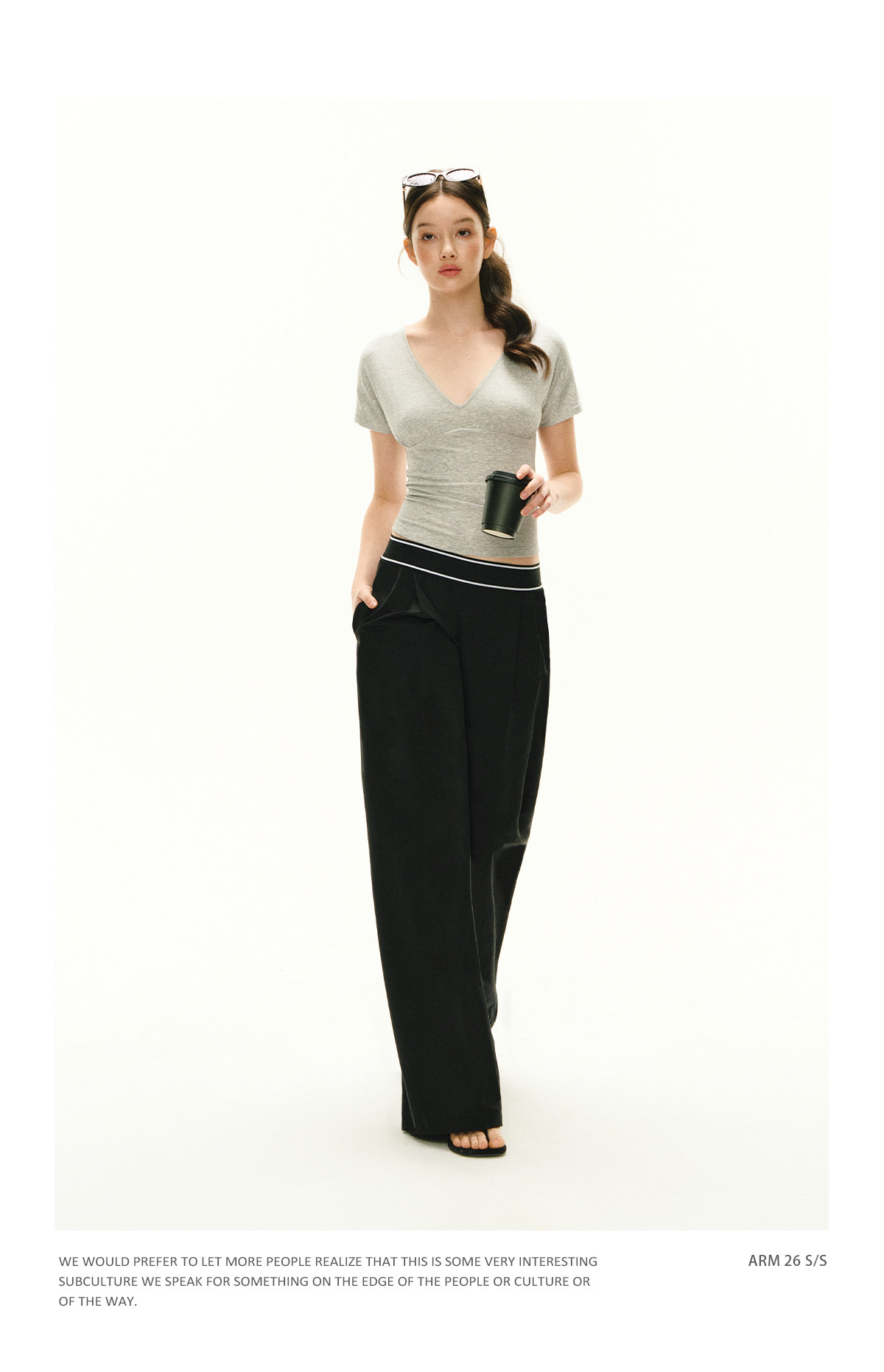 ARISEISM Low-Rise Loose Wide-Leg Trousers