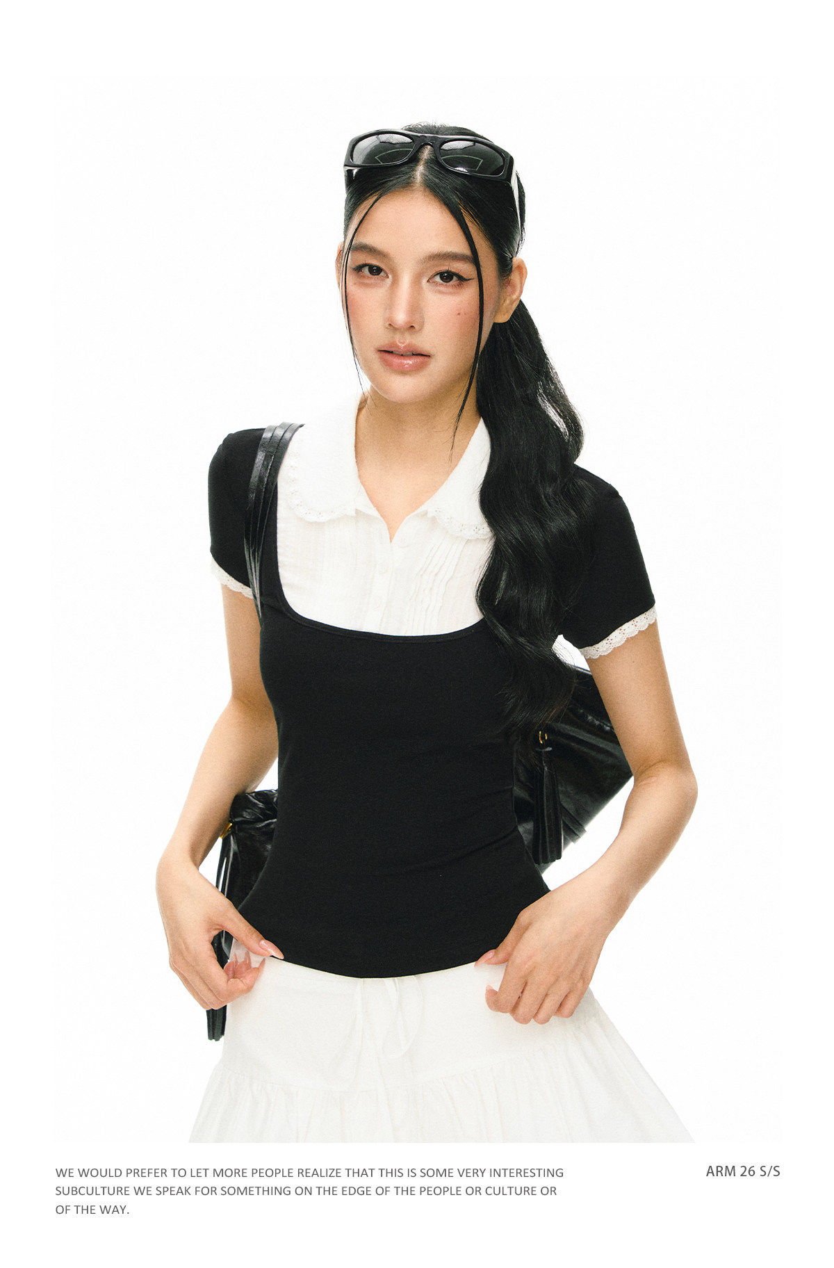 ARISEISM Slim Fit Turn-Down Collar Tee