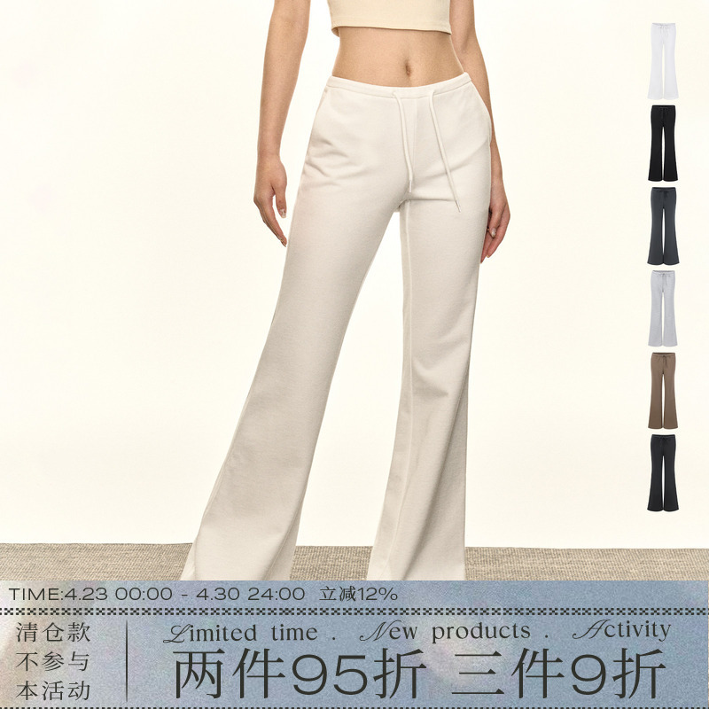 Ariseism American Retro Low-Waist Flared Yoga Pants for Women 2026 Spring New Casual Pants Bell-Bottom Pants