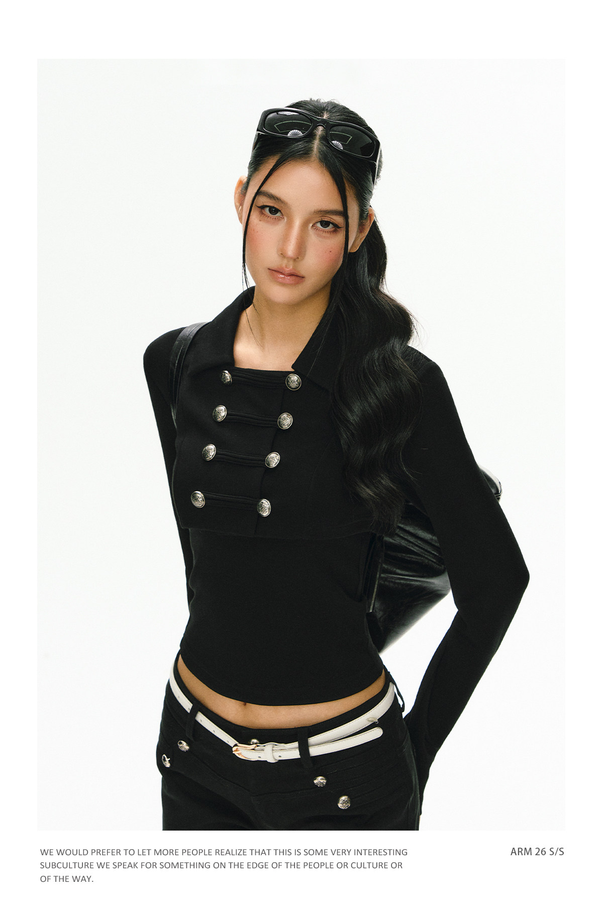 ARISEISM Black Cropped Cami Jacket Set
