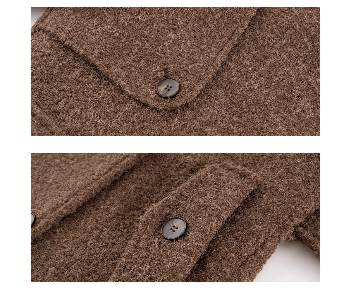 ARISEISM Brown Straight-Fit Mid-Length Wool Coat